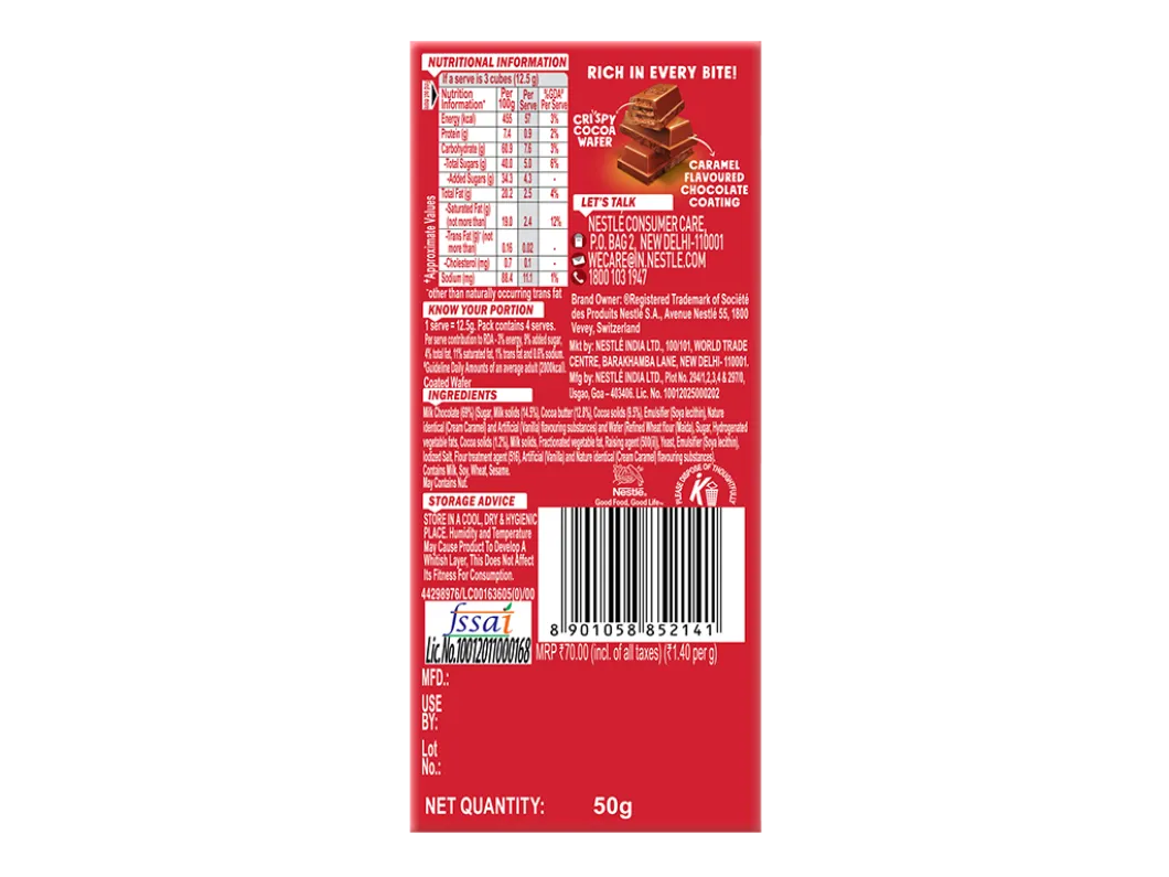 KitKat Rich Caramel Pack back
